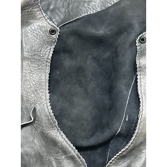 Vintage Fringe Leather Vest Women's Size XS Bike Ride Outdoor Black - Picture 2 of 8